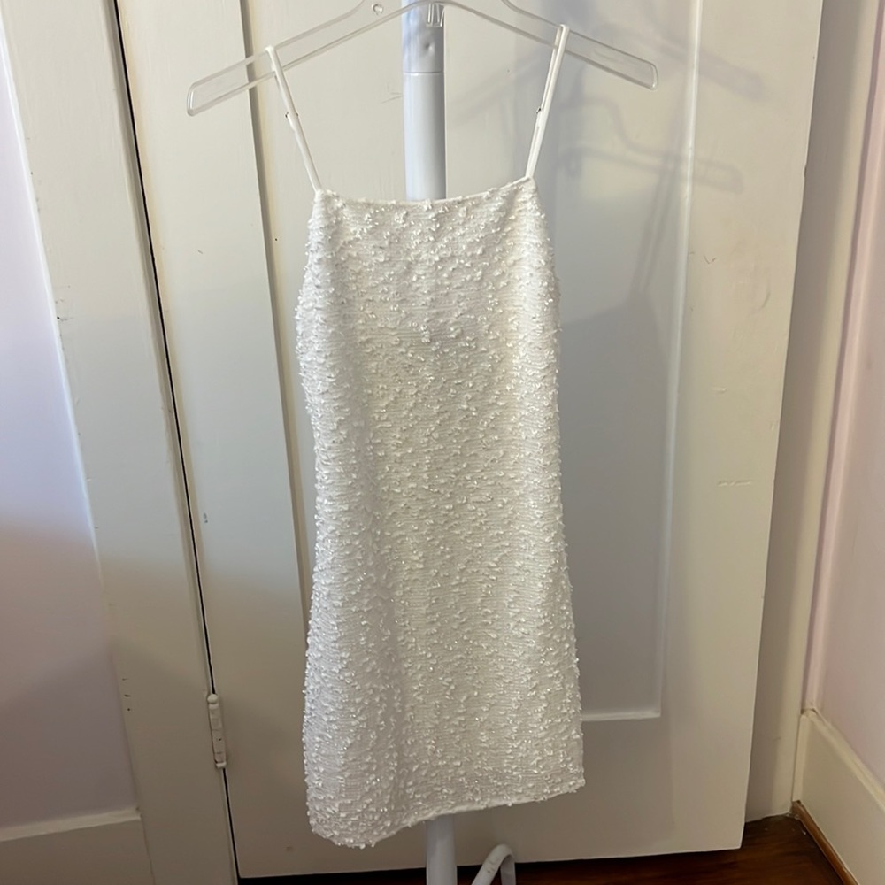 Lulus White Sparkly Mini Dress